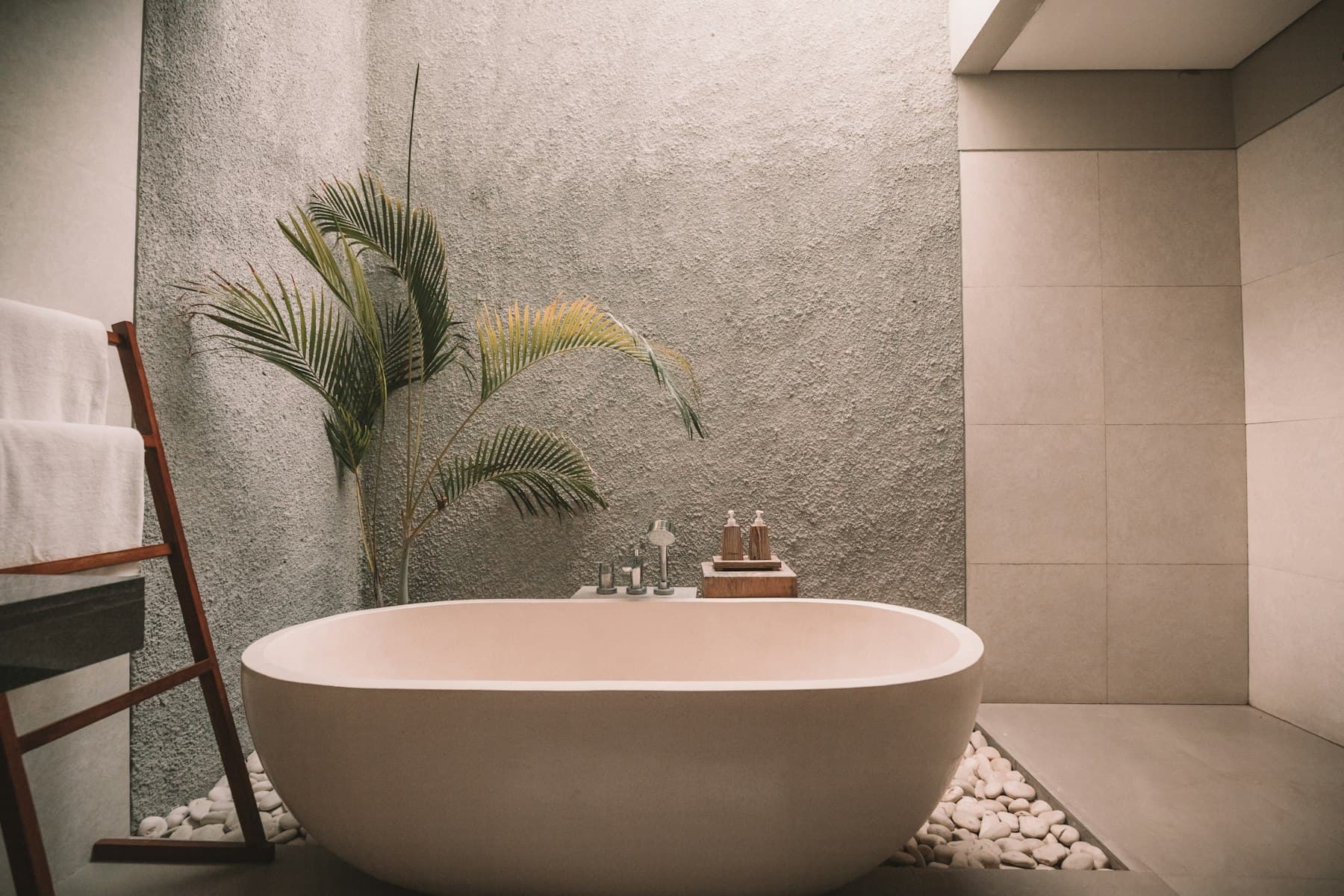 Tiled wet-area shower with a visible fall to waste